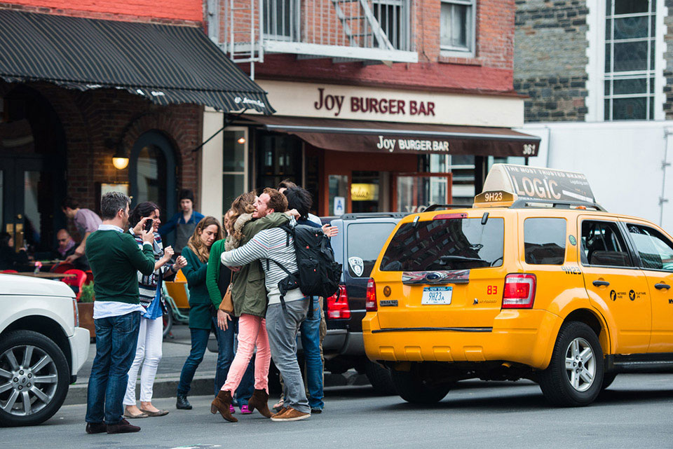 group of people hugging each other