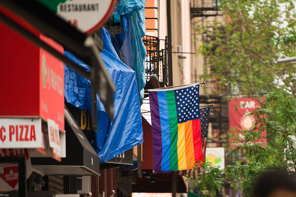 flags in the street