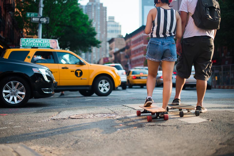 a yellow cab and a couple